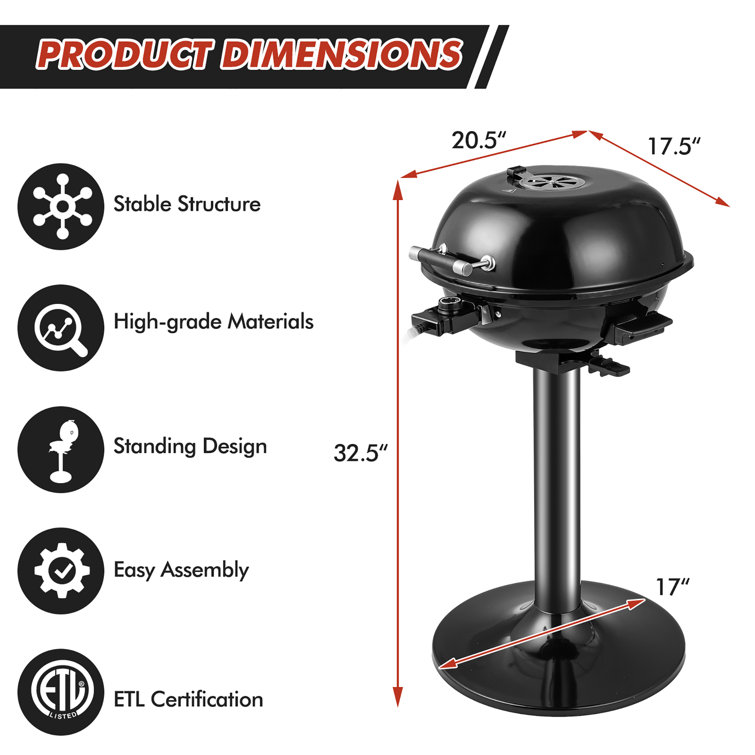 Electric Grill with Temperature Control and Grease Collector