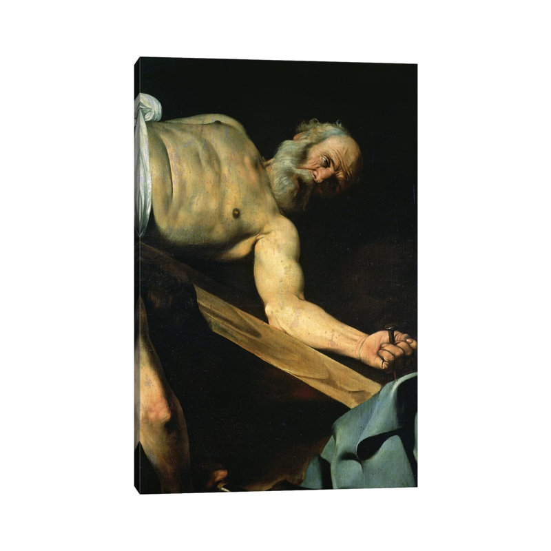 The Crucifixion Of St. Peter, Detail Of St. Peter, 1600-01 by Michelangelo Merisi Da Caravaggio - Wrapped Canvas Print