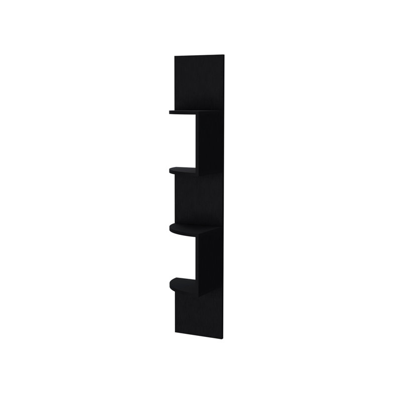 Tablette flottante noire murale complète