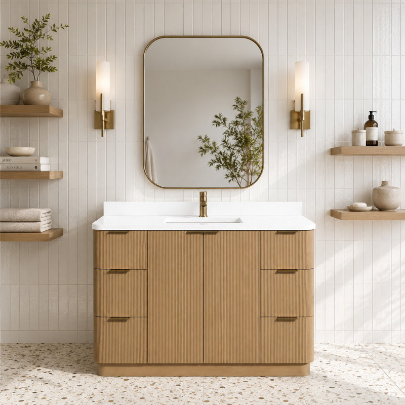 Calamigo 48'' Single Bathroom Vanity With Engineered Quartz Top