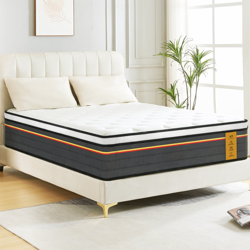 King Mattress 12 Inch Pocket Coil Hybrid Mattress, Medium-Firm Feel, Mattress in a Box with CertiPUR-US Certified, King