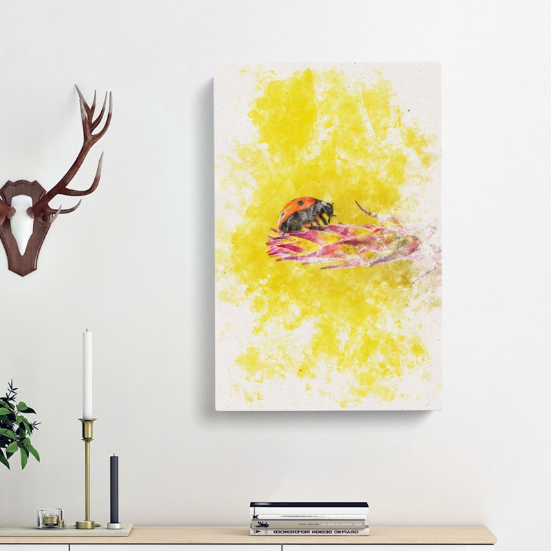 Ladybird - Wrapped Canvas Painting, 91cm H x 60cm W x 3cm D