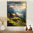 Toile avec cadre flottant or