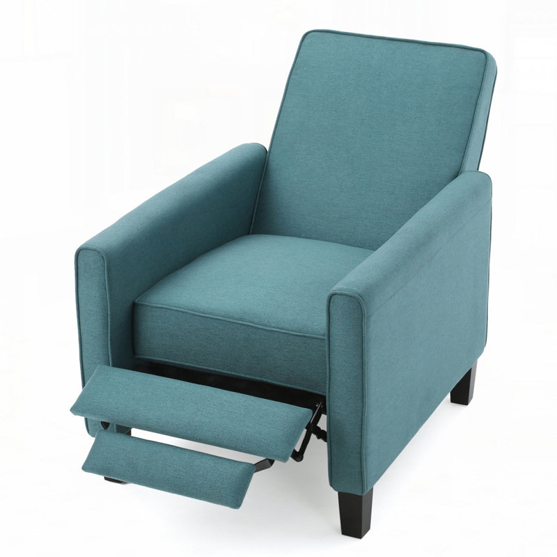 Push Back Manual Recliner Chair, Teal