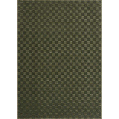 Kwan Machine Washable Modern Geometric Green Area Rug