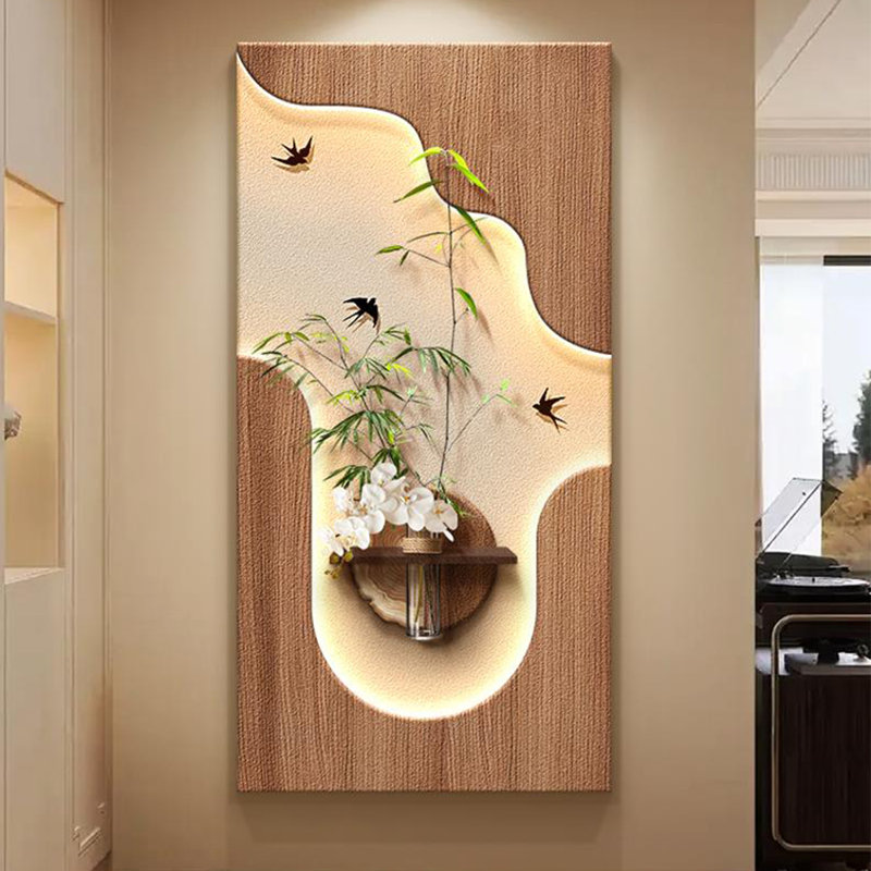 Art mural brun en grès, H 31,5 po x l 15,75 po