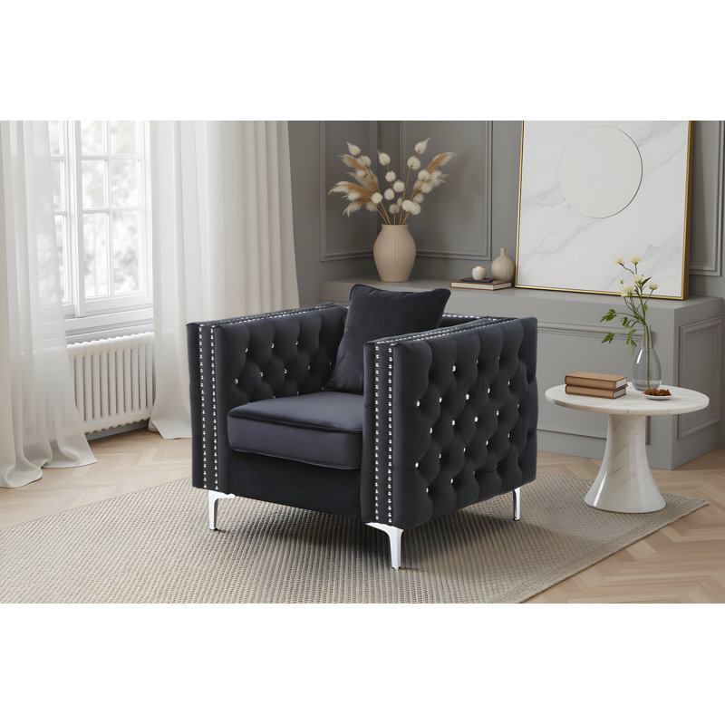 Chaise en velours Lyon, Velours noir