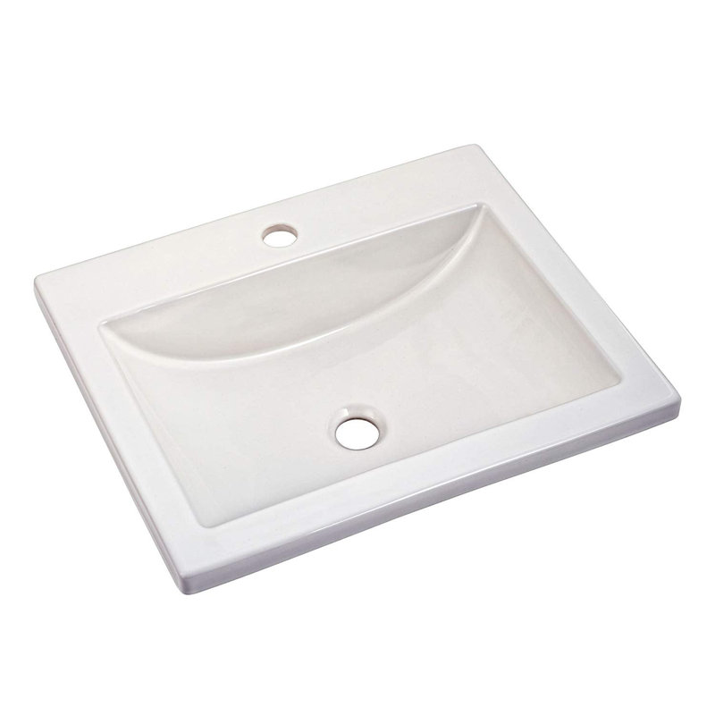 American Standard 12 " Vitreous China Rectangular Bathroom Sink and Overflow Hole