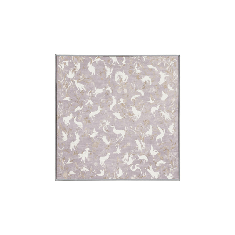Silky Soft Plush Gray Area Rug, Square 5'