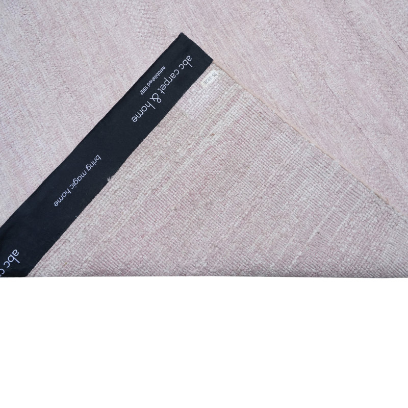 Solid Saree Silk Rug, Soft Pink, Rectangle 9' x 12'