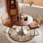 Walnut Round Solid Wood Dining table-1716437818
