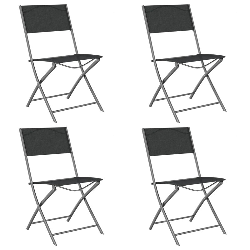 Foldable Outdoor Patio Dining Chair, Black
