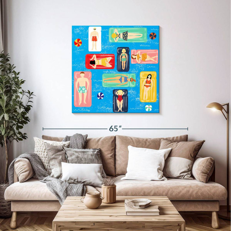 Adeliza Relaxing In The Pool, 39" H x 39" W