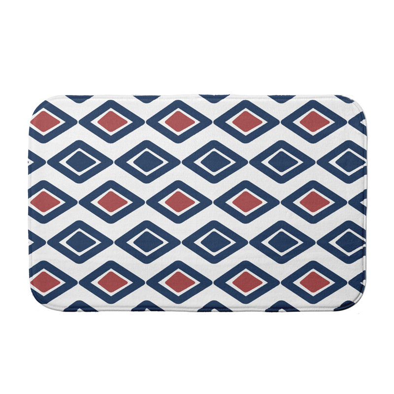 Tapis de bain Fernon, l 17 po x L 24 po, Bleu marine