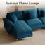 Canapé modulaire en chenille en U 114 po avec méridienne et pieds dorés-481451795