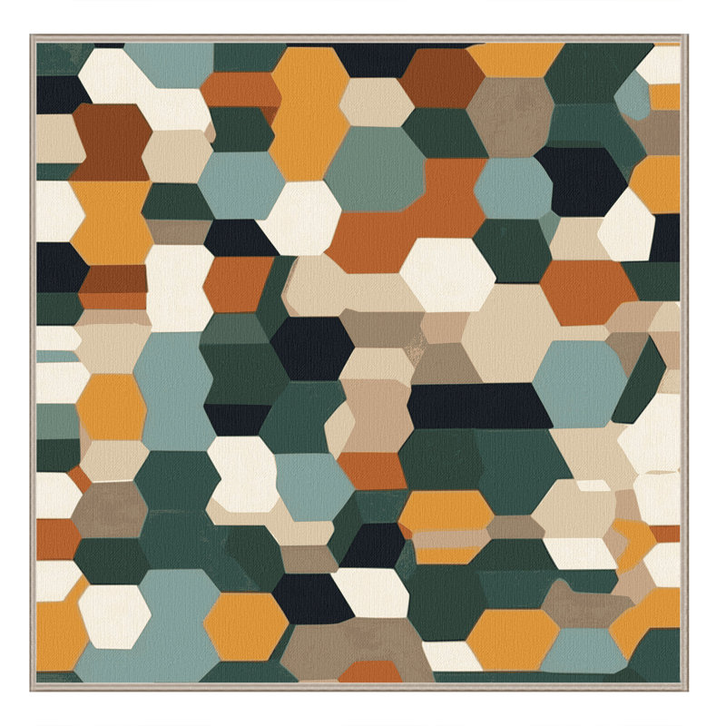 Earth Bound Pixels Rug, Square 7'