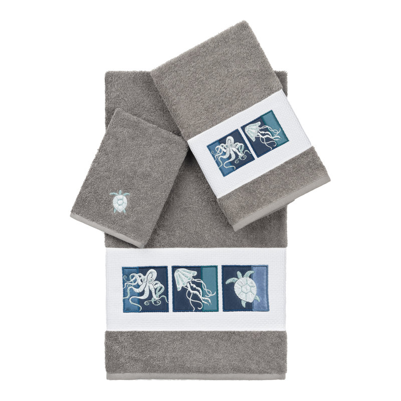 Ensemble de serviettes 3 pièces AVA, Gris foncé, 3 Piece Towel Set
