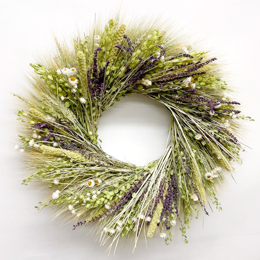 Dried 22" Spring Wildflower Wreath Dried Flowers and Wreaths LLC