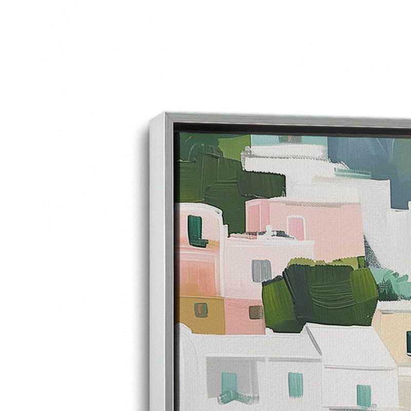Coastal Village Glow III, H 13 po x l 9 po, Toile avec cadre, Chrome poli