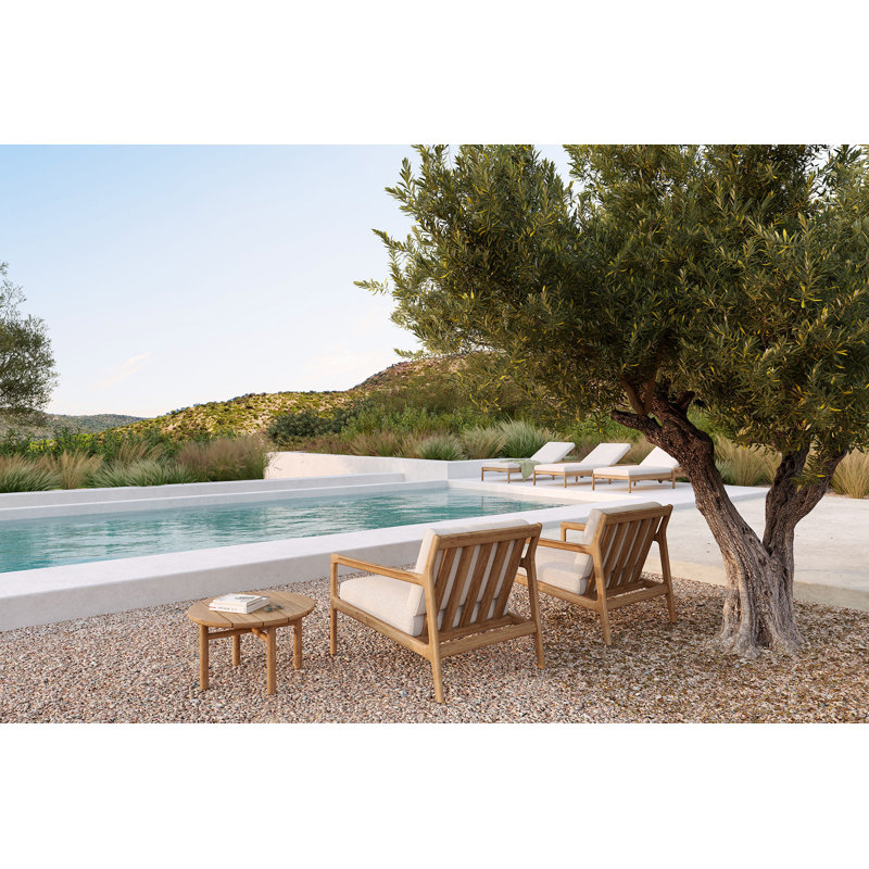 Quatro Outdoor Round Teak, 23.2" Diameter 