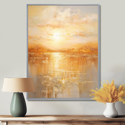 Jacobien Bold Sunset Golden Collage II On Canvas Print