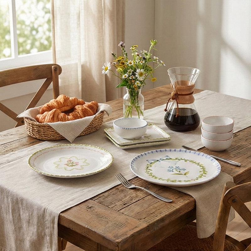 Ensemble de petit-déjeuner 14 pièces Cottagecore