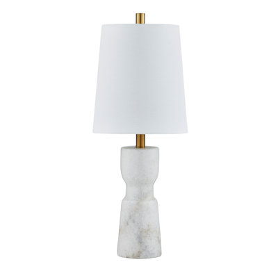 Lampe de table en marbre 20 po avec abat-jour en marbre Mindy