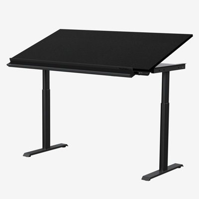 60" Electric Height Adjustable Drafting Table with Tilt-Adjustable Top & Smart App, Black