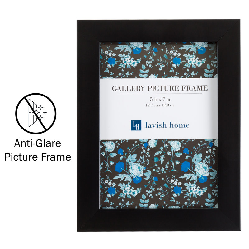 Classic 5x7 Black Tabletop & Wall Picture Frame with Glass Protector