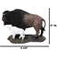 Figurine décorative de père bison amérindien avec veau blanc L 8,5 po