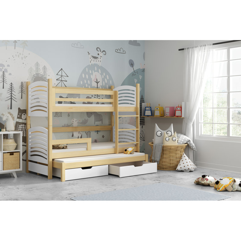 Hiarni Kids Bunk Bed and Mattress by Harriet Bee, White