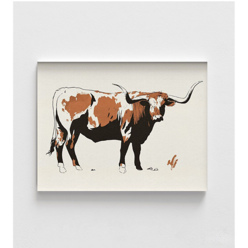 Dessin d'énorme taureau, reproduction encadrée d'un animal de ranch, art mural vache, reproduction murale ouest, affiche sud-ouest, affiche de la vie à la ferme, art mural encadré