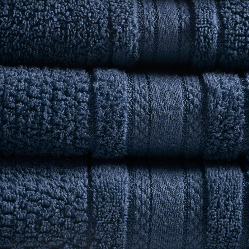 Serviettes de bain en coton super doux à séchage rapide à haut pouvoir absorbant (ensemble de 6 tailles multiples), Bleu