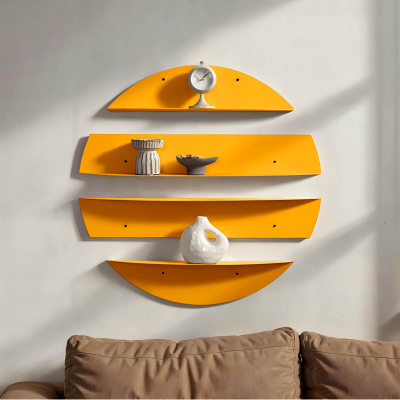 Decorative Metal Wall Shelf, Orange