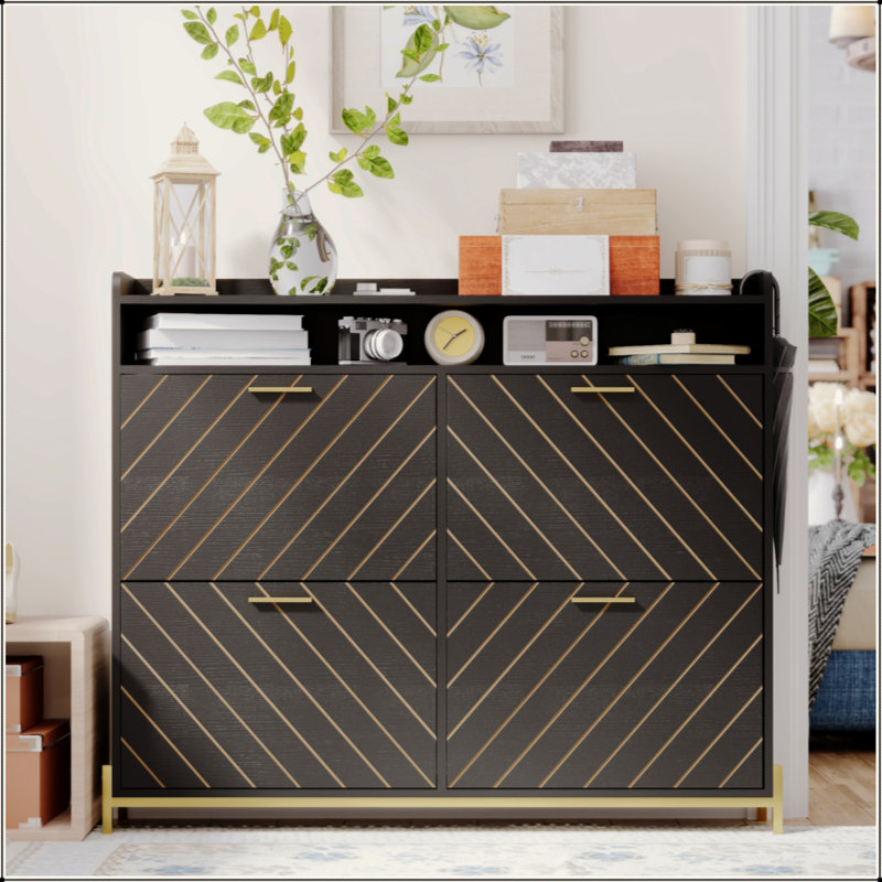 Shoe Cabinet/Shoe Rack Cabinet/Shoe Rack Organizer Cabinet, Black