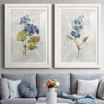 Lin bleu géranium - ensemble de 2 reproductions d'art