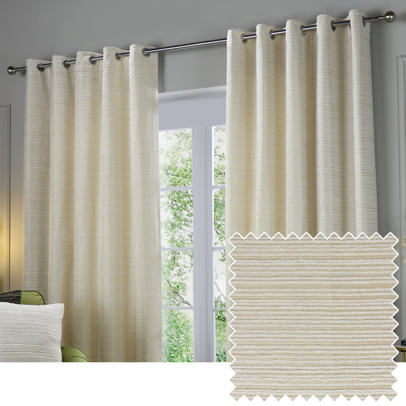 Jupiter Room Darkening Curtain Panel Pair, White, 168cm Width x 229cm Drop