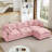 L-Shape Chenille Sectional Couches with Movable Ottoman-965963758
