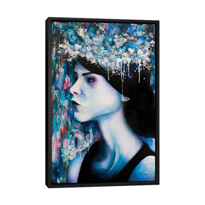 « homesick », impression sur toile, H 26 po x l 18 po x P 1,5 po, Toile avec cadre noir