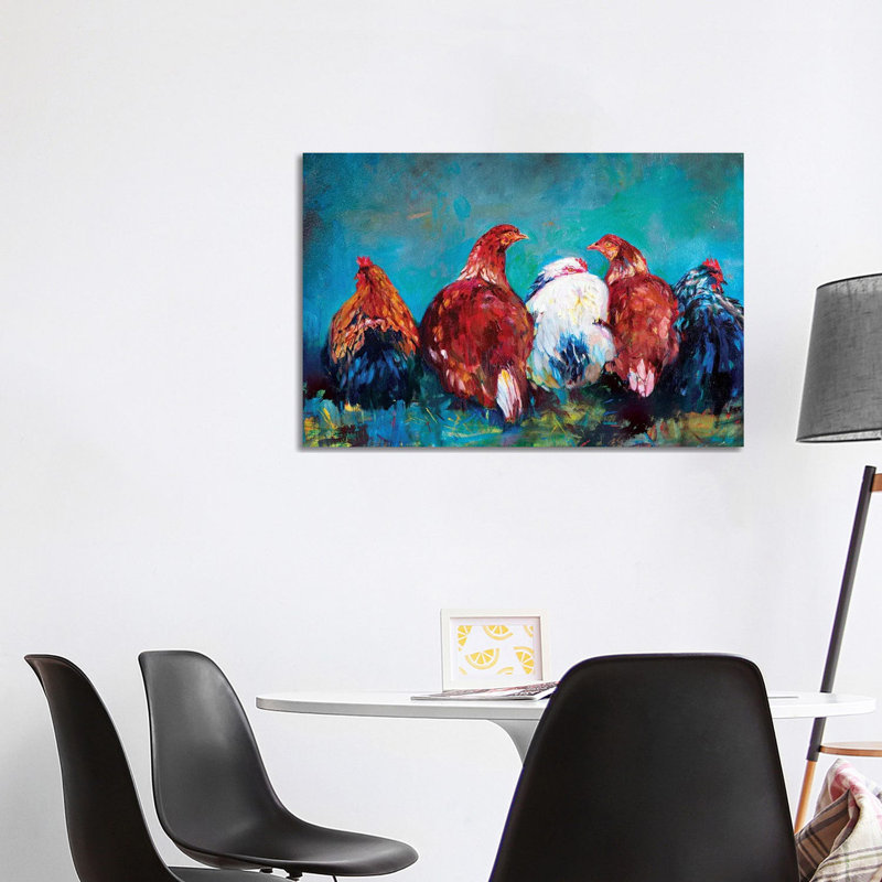 Hen Friends by Sue Gardner - Gallery-Wrapped Canvas Giclée on Canvas, Wrapped Canvas, 66.04 cm H x 45.72 cm W x 3.175 cm D