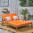 Patio Double Chaise Lounge With Cushion-795042129