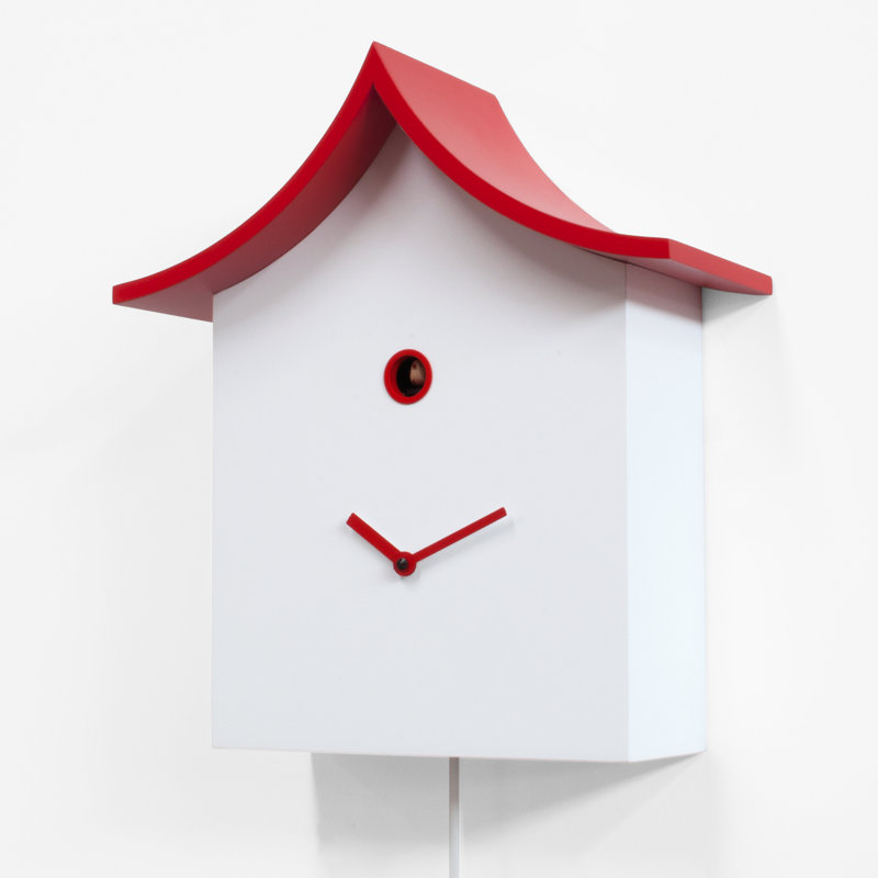 Hillsborough Wood Wall Clock, White and Red