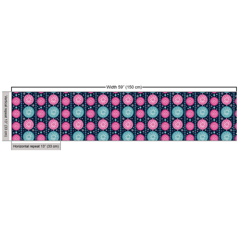 Akhtari Floral Circles Fabric