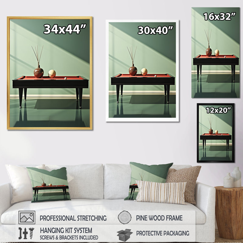 «Kopelyn Billard Serene Strokes Minimalist», reproduction d'art sur toile, H 40 po x l 30 po x P 1,5 po, Cadre photo noir