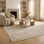 Tapis à motif abstrait beige, brun et brun de 4 pi x 6 pi (3 pi 11 po x 5 pi 7 po) Branch Living Riva - tapis contemporain, à poils moyens et résistant aux taches-1188945158