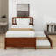 Lit plateforme simple en bois avec lit gigogne-936790340