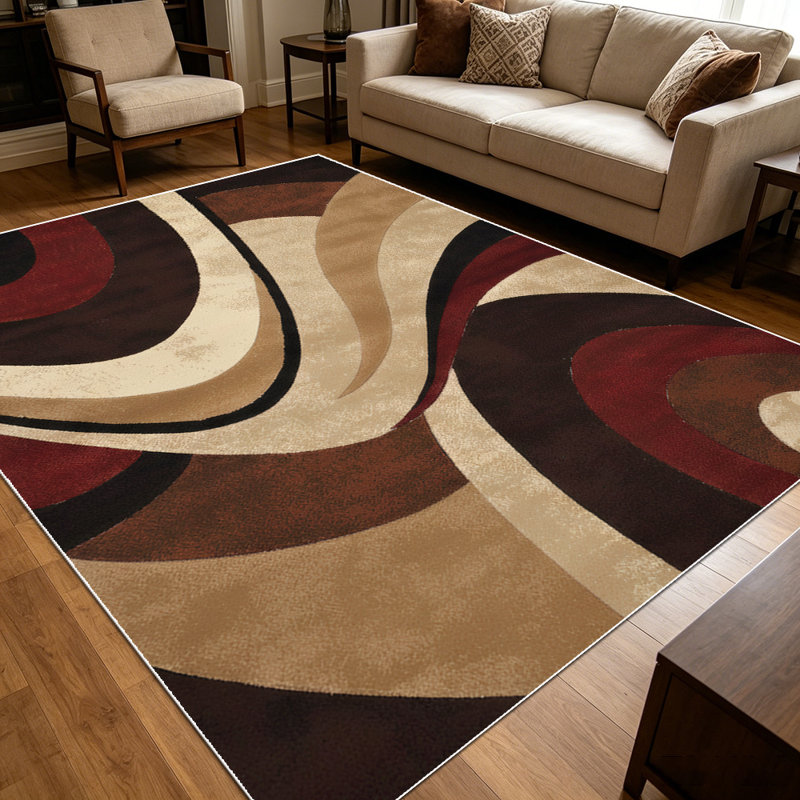 Tapis de sol à motif géométrique abstrait moderne de 1 pièce pour salon, doux et confortable, convenant à toutes les saisons, facile à entretenir et lavable à la machine, tapis de table sous la table convenant à la salle à manger, à la chambre à coucher, au vestibule, au couloir