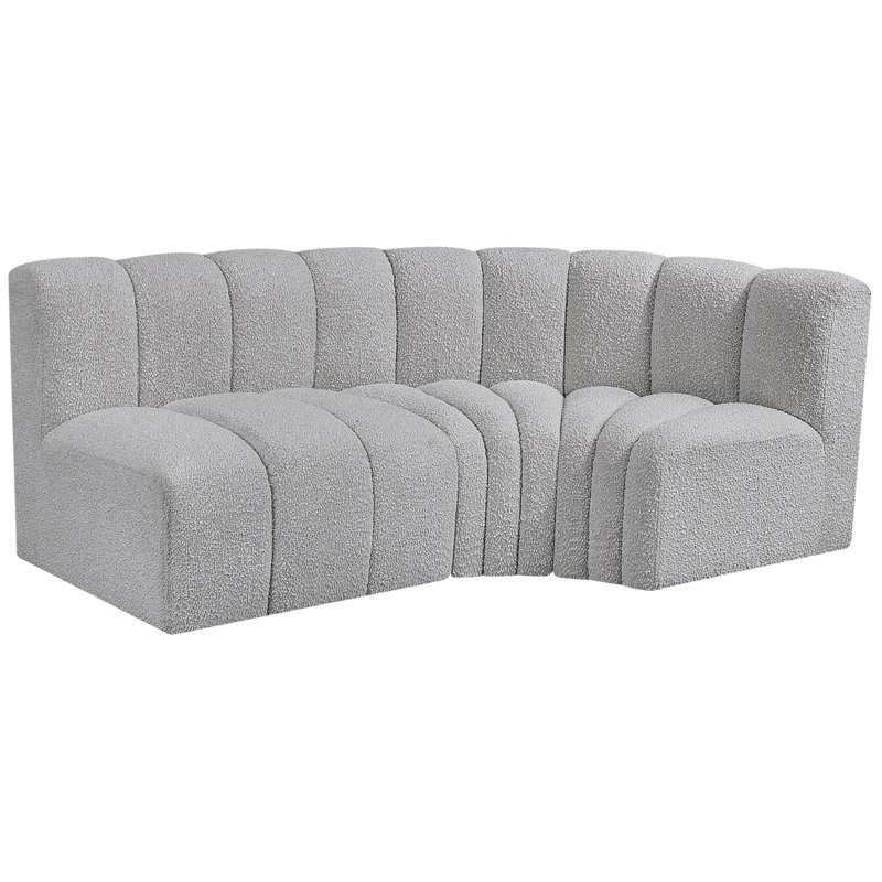 Holdren Upholstered Sofa & Chaise, Grey Boucle Fabric