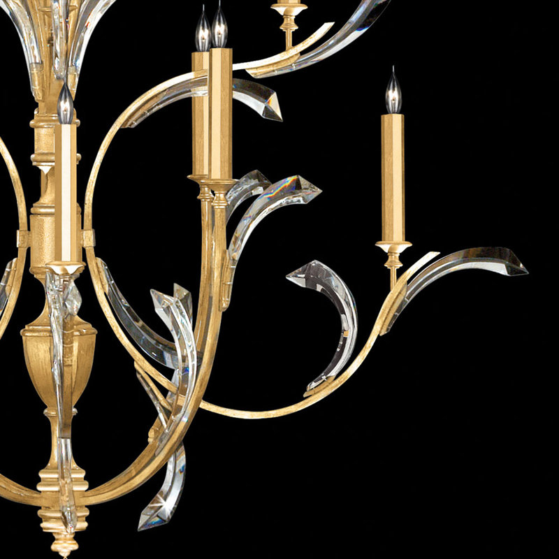 Beveled Arcs 16 - Light Chandelier, Gold