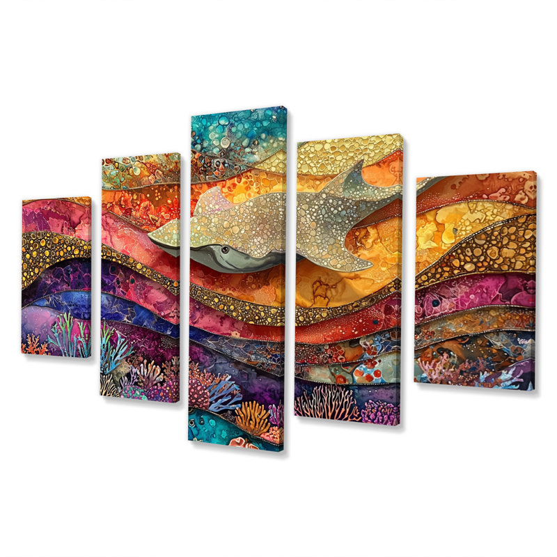 Abstrait Stingray dans l'aquarium Collages I - art mural Stingray - décoration murale diamant